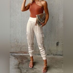 Satin High Waist Joggers